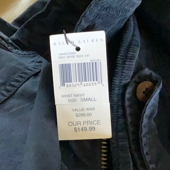 **SOLD** Polo Ralph Lauren Aviat navy blue utility jacket size S NWT - Picture 7 of 7